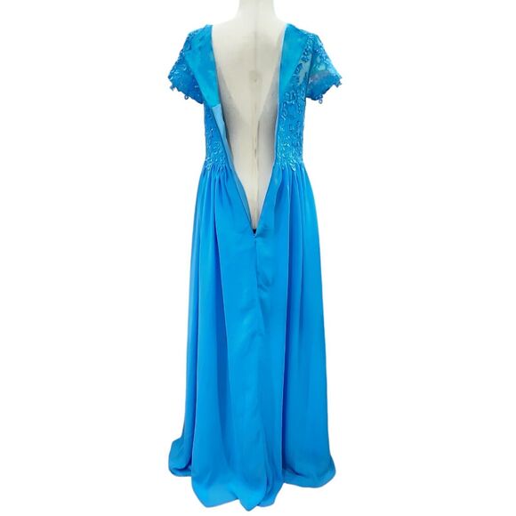 Set Of 2 Blue Chiffon Maxi Bridesmaid or Wedding Guest Dresses Size 8 And 10 NEW - Picture 7 of 16